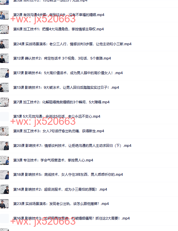 卢悦挽救婚姻必学话术：夫妻对话技术实操课_25节视频 screenshot