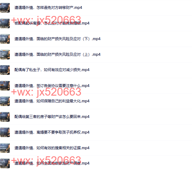 卢悦原配必学：婚外情中的法律风险_11节视频 screenshot