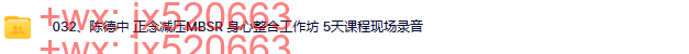 317.觉醒书院公众号 陈德中 正念减压MBSR 身心整合工作坊 5天课程现场录音 screenshot